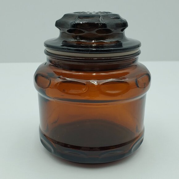 Amber Glass Apothecary Jars Small Amber Brown Spice Jars Tea Canisters - Picture 5 of 7